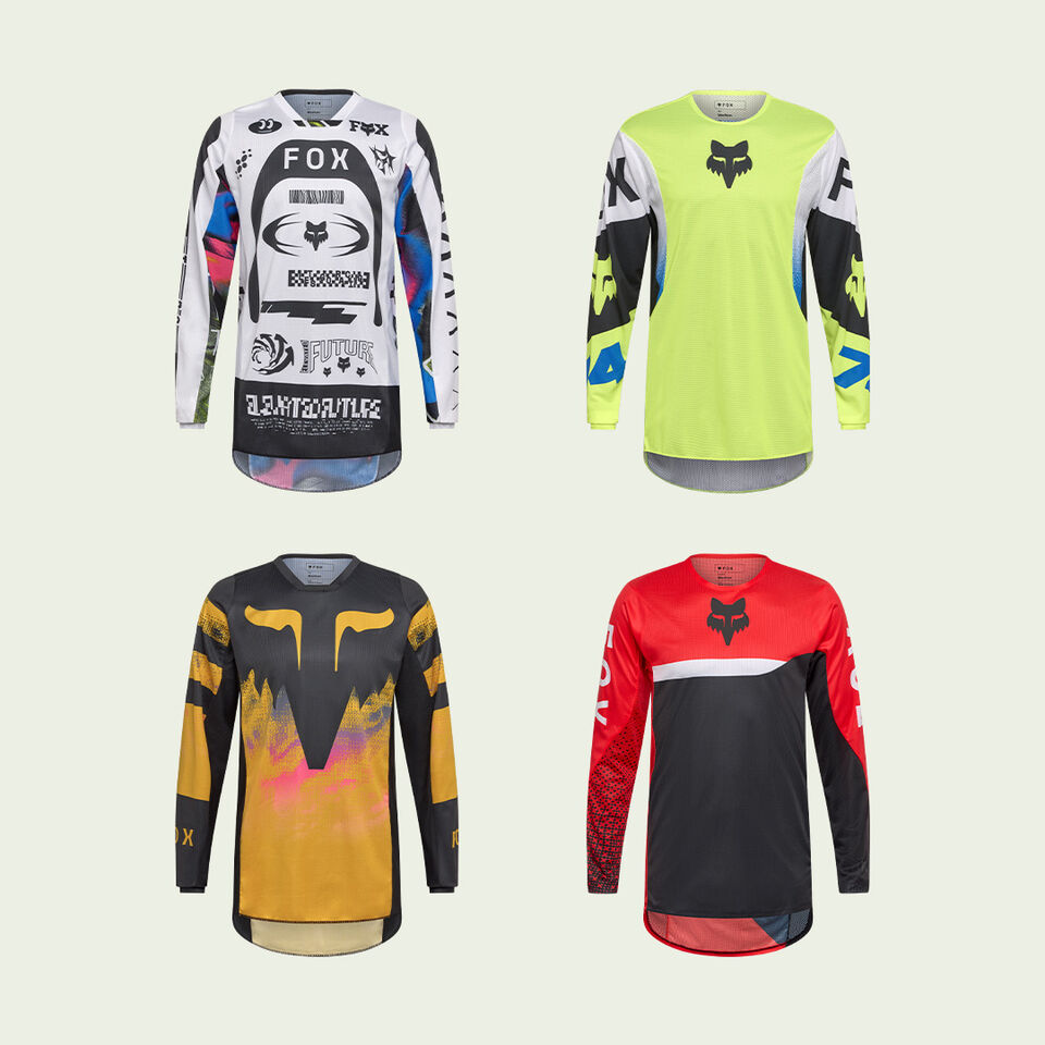 Grid of moto jerseys
