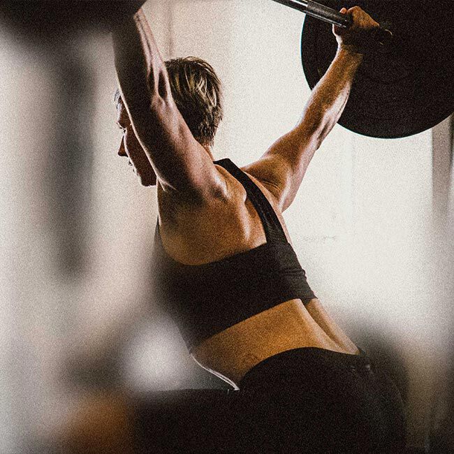 Woman working out at the gym.